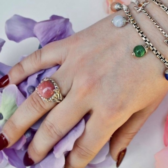 John Hardy Pink Quartz Basketweave Ring - Picture 2 of 11